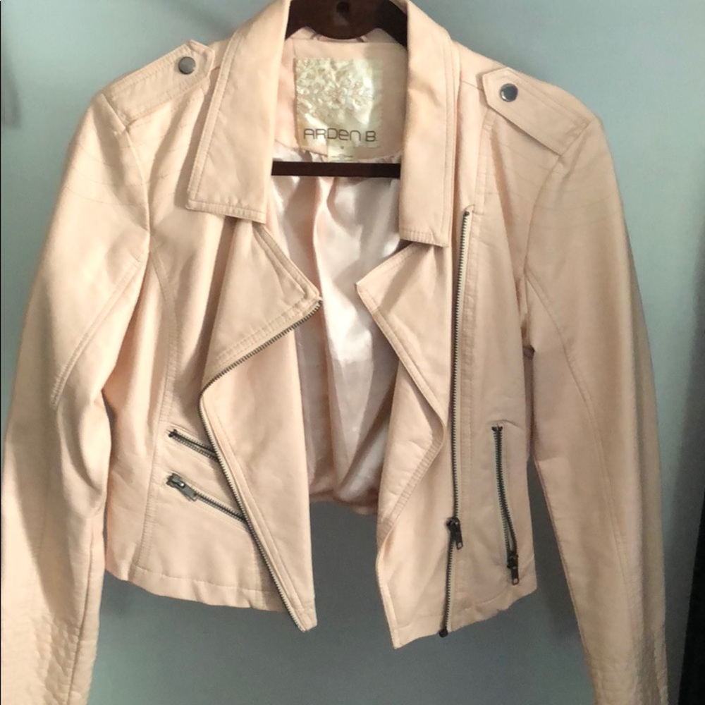 Arden B pink faux leather jacket